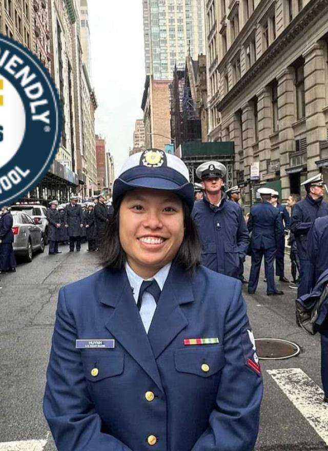 Full-Time MBA student Dalena Huynh in US Coast Guard uniform